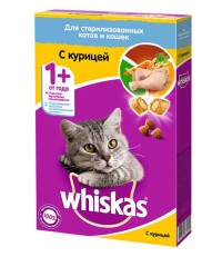 Вискас сухой корм для кошек для стерилизованных котов и кошек с курицей 350 гр.